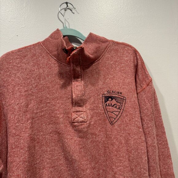 MV Sport Glacier National Park Sweater Quarter Zip Pullover Red Cotton Women XL - Picture 3 of 9